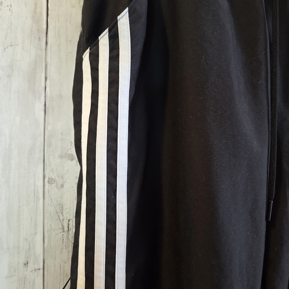 adidas Black Ankle Track Pants with White Stripes - Picture 4 of 9
